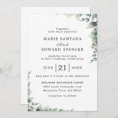 Sommergarten Hochzeit der Wasserfarben Einladung (Vorne/Hinten)