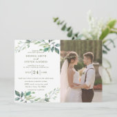 Sommergarten Hochzeit der Wasserfarben Einladung (Stehend Vorderseite)