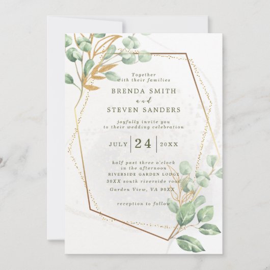 Sommergarten Hochzeit der Wasserfarben Einladung (Vorderseite)