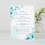 Sommergarten Hochzeit der Wasserfarben Einladung (Stehend Vorderseite)