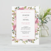 Sommergarten Hochzeit der Wasserfarben Einladung (Stehend Vorderseite)