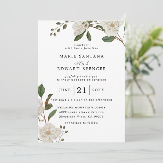 Sommergarten Hochzeit der Wasserfarben Einladung (Stehend Vorderseite)