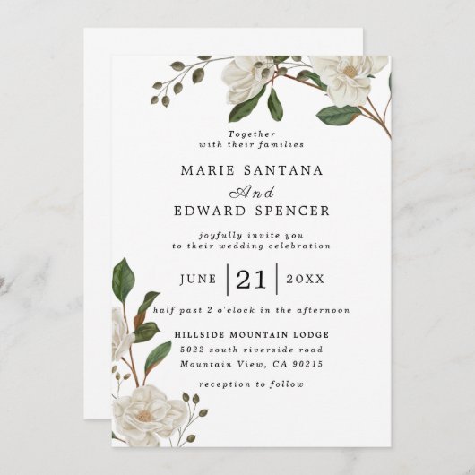 Sommergarten Hochzeit der Wasserfarben Einladung (Vorne/Hinten)