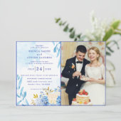 Sommergarten Hochzeit der Wasserfarben Einladung (Stehend Vorderseite)