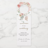 Sommergarten Hochzeit der Wasserfarben Flaschenanhänger (Vorderseite)