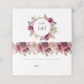 Sommergarten Hochzeit der Wasserfarben Platzkarte (Außenseite Aufgefaltet)