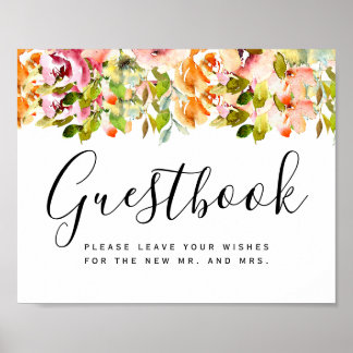 Sommergarten Hochzeit der Wasserfarben Poster