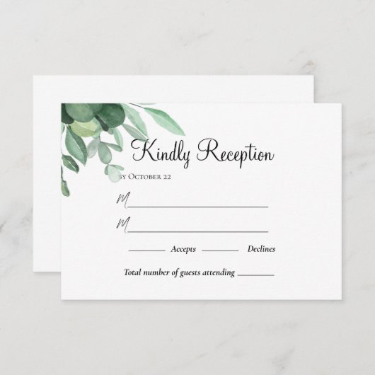 Sommergarten Hochzeit der Wasserfarben RSVP Karte (Vorne/Hinten)