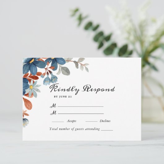 Sommergarten Hochzeit der Wasserfarben RSVP Karte (Stehend Vorderseite)