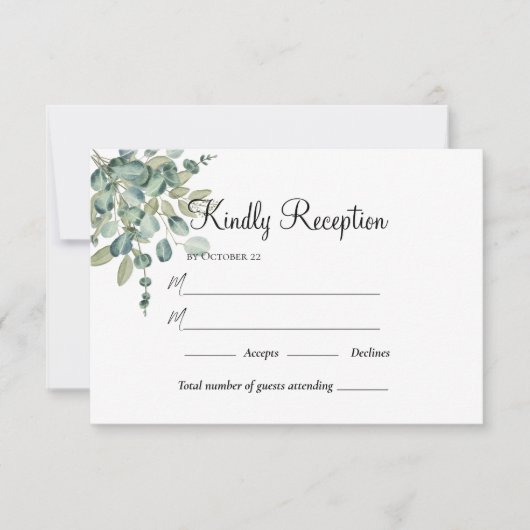 Sommergarten Hochzeit der Wasserfarben RSVP Karte (Vorderseite)