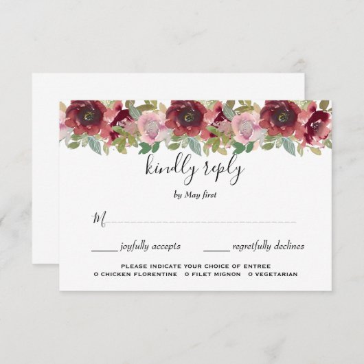 Sommergarten Hochzeit der Wasserfarben RSVP Karte (Vorne/Hinten)