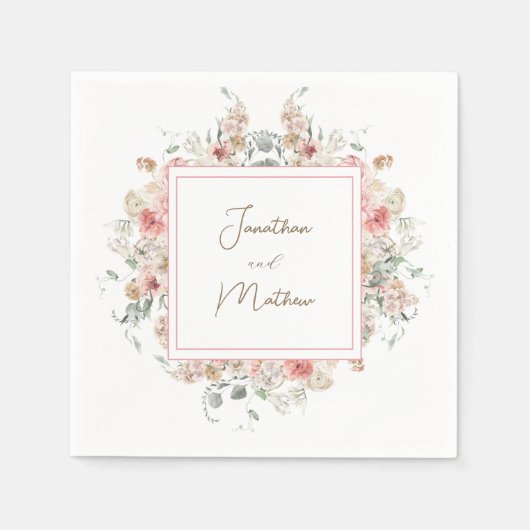 Sommergarten Hochzeit der Wasserfarben Serviette (Vorderseite)