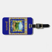 Sommergarten Italienisch Majolica blauen Fliesen Z Gepäckanhänger (Vorderseite horizontal)