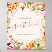 Sommergarten mit Aquarellgarten Hochzeitsgast Poster (Vorne)