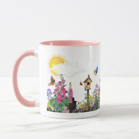 Sommergarten mit Bibelbotschaft. Tasse (Links)