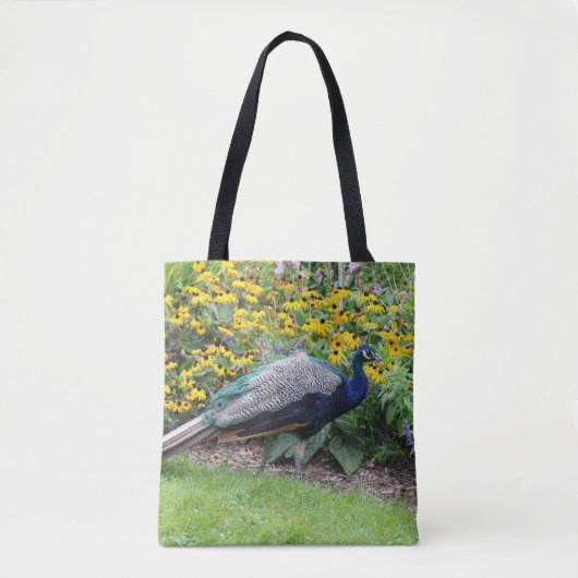 Sommergarten mit Pfauentocktasche Tasche (Vorderseite)