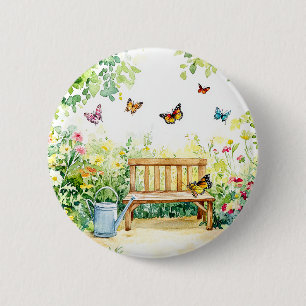 Sommergarten mit Schmetterlingen Button