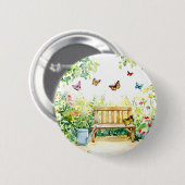 Sommergarten mit Schmetterlingen Button (Vorne & Hinten)
