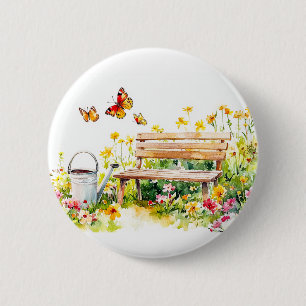 Sommergarten mit Schmetterlingen Button