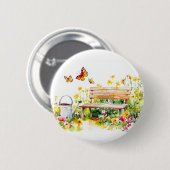 Sommergarten mit Schmetterlingen Button (Vorne & Hinten)