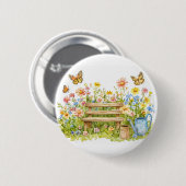 Sommergarten mit Schmetterlingen Button (Vorne & Hinten)