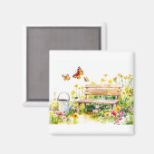 Sommergarten mit Schmetterlingen Magnet (Vorderseite/Rückseite)