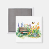 Sommergarten mit Schmetterlingen Magnet (Vorderseite/Rückseite)