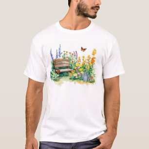 Sommergarten mit Schmetterlingen T-Shirt