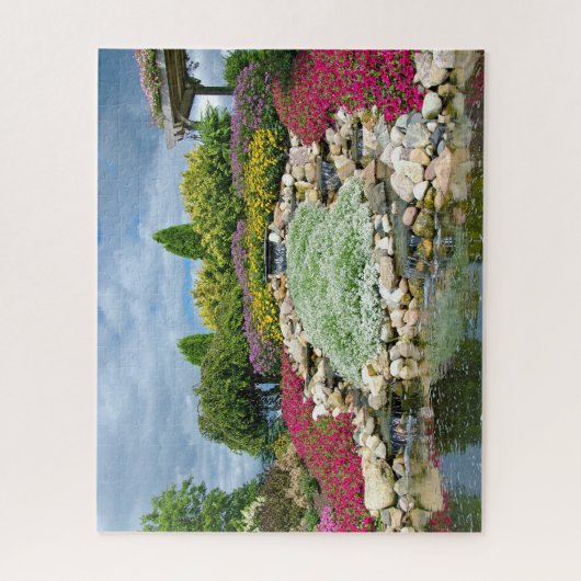 Sommergarten mit Wasserfällen Puzzle (Vertikal)