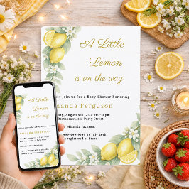 Sommergarten mit Zitrusfrüchten und Limette Baby S Einladung