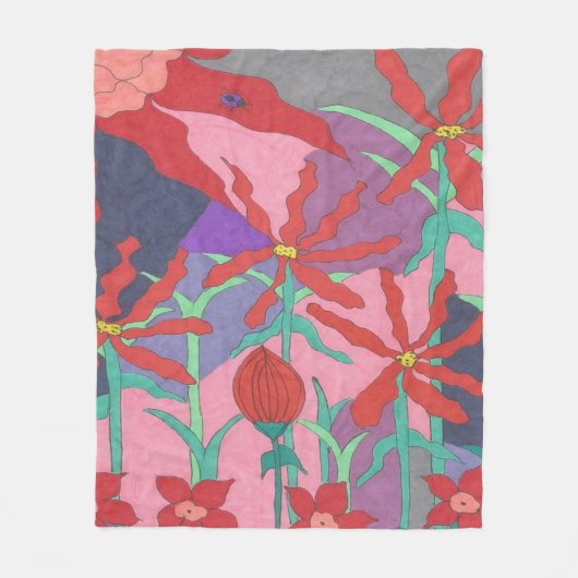 Sommergärten nachts fleecedecke (Vorderseite)