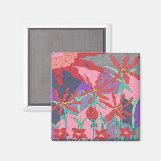 Sommergärten nachts magnet (Vorderseite/Rückseite)