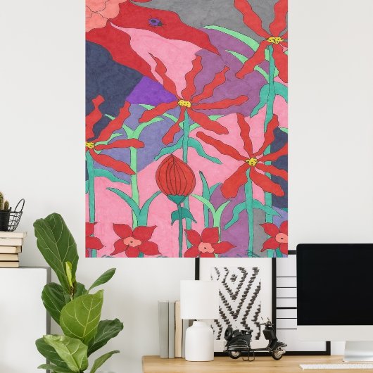 Sommergärten nachts poster (Heimbüro)