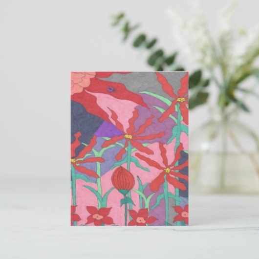 Sommergärten nachts postkarte (Stehend Vorderseite)