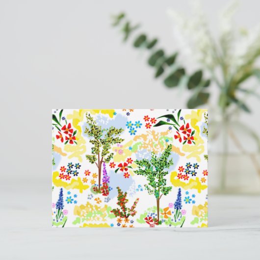 Sommergarten Postkarte (Stehend Vorderseite)