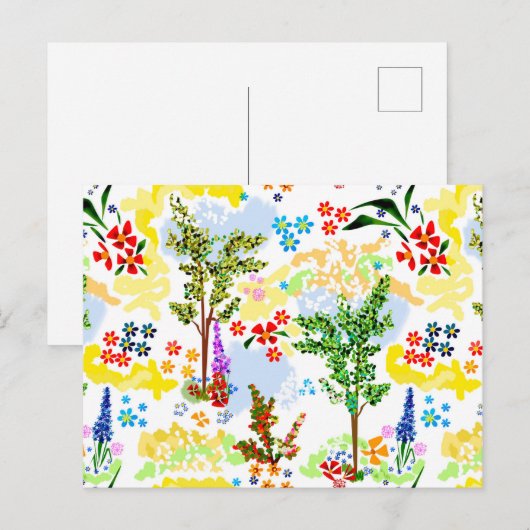 Sommergarten Postkarte (Vorne/Hinten)