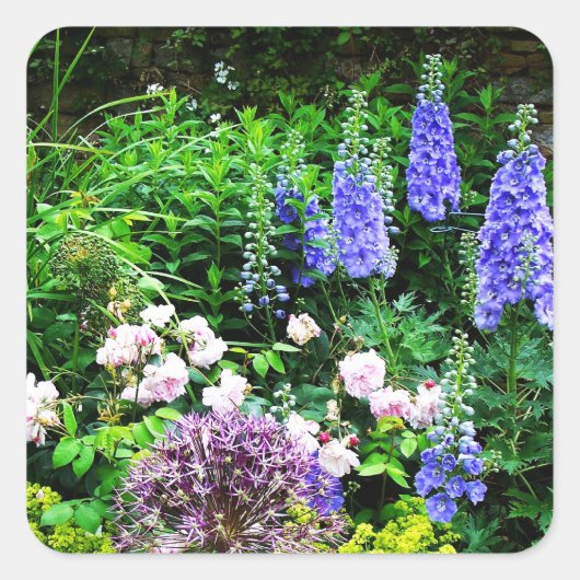 Sommergarten Quadratischer Aufkleber (Vorderseite)