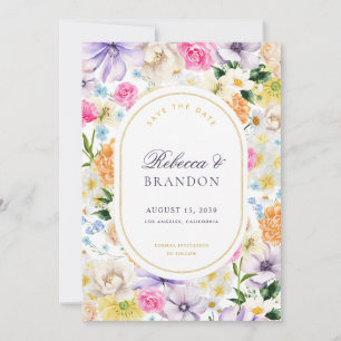 Sommergarten-Teeparty Floral & Foto Hochzeit Save The Date