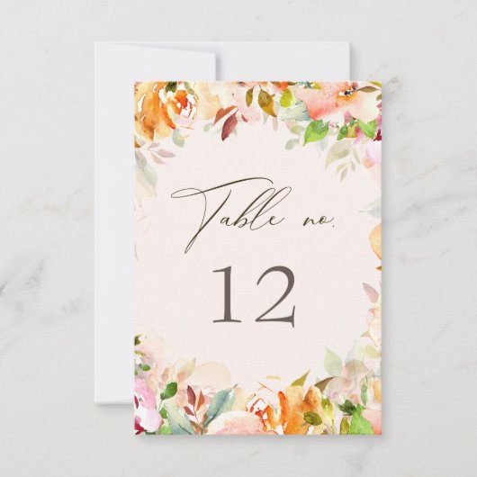 Sommergarten Tischnummer Sitzkarte (Vorderseite)