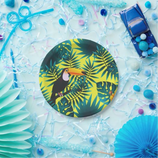 Sommergärten Tropischer Toucan Jungle Foliage Pappteller (Party)