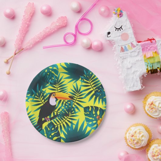 Sommergärten Tropischer Toucan Jungle Foliage Pappteller (Party)