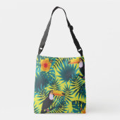 Sommergärten Tropischer Toucan Jungle Foliage Tragetaschen Mit Langen Trägern (Rückseite)