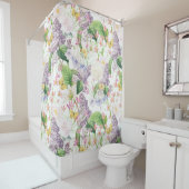 Sommergarten - Vintage Redouté-Hütte Blume 1 Duschvorhang (Beispiel)