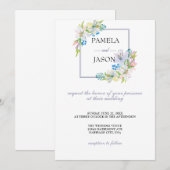 Sommergarten Wasserfarbener Flora Hochzeit Einladung (Vorne/Hinten)