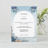 Sommergarten Wasserfarbener Flora Hochzeit Einladung (Stehend Vorderseite)