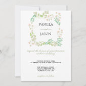 Sommergarten Wasserfarbener Flora Hochzeit Einladung (Vorderseite)