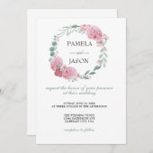 Sommergarten Wasserfarbener Flora Hochzeit Einladung (Vorne/Hinten)