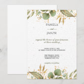 Sommergarten Wasserfarbener Flora Hochzeit Einladung (Vorne/Hinten)