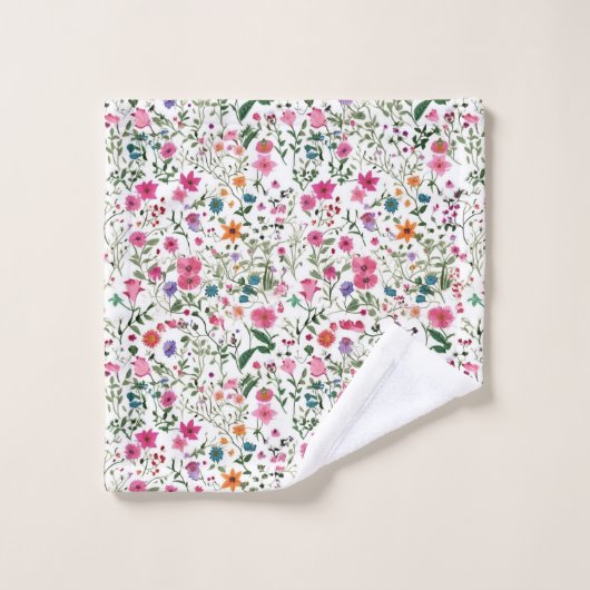 Sommergarten Wildblume Badhandtuch Set (Waschlappen)