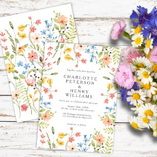 Sommergartenhochzeit mit Wildblumenwiese Einladung